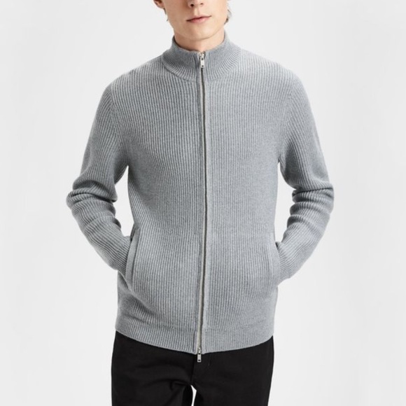 merino wool zip up sweater